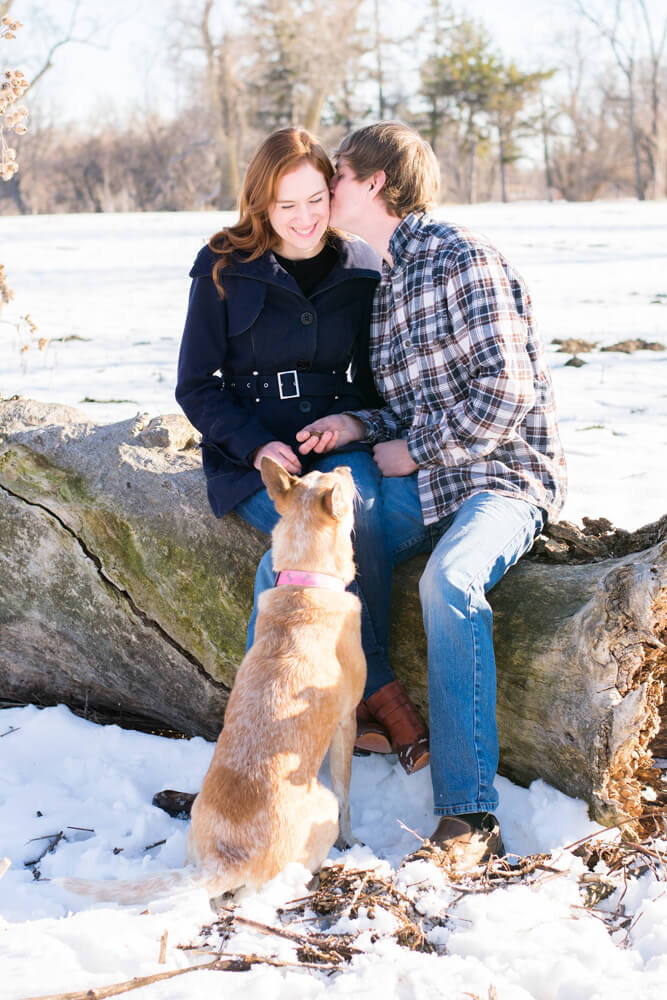 engagement photography with dog - Emily and Dez - Fargo Engagement