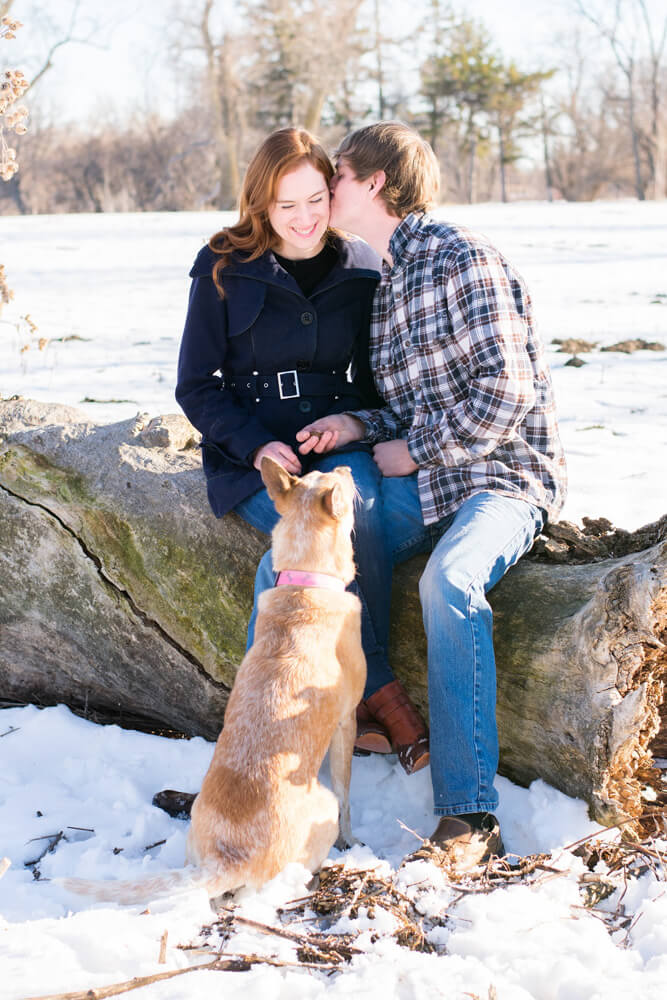 fargo engagement session with dog Fargo North Dakota