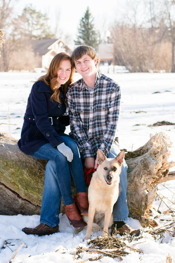 engagement photos with dog