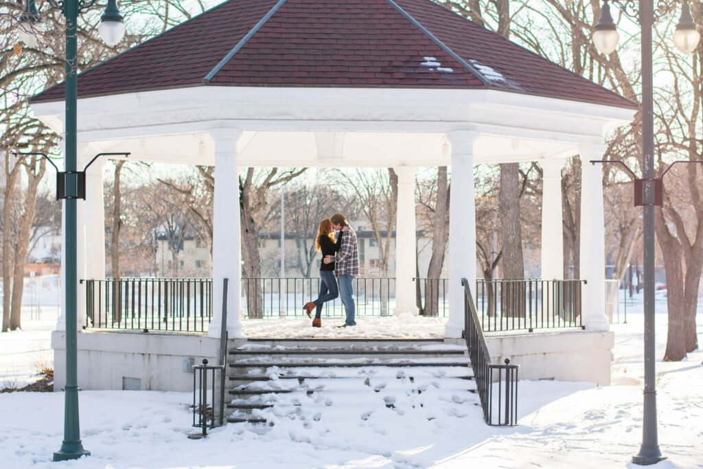 gazebo engagement photography session