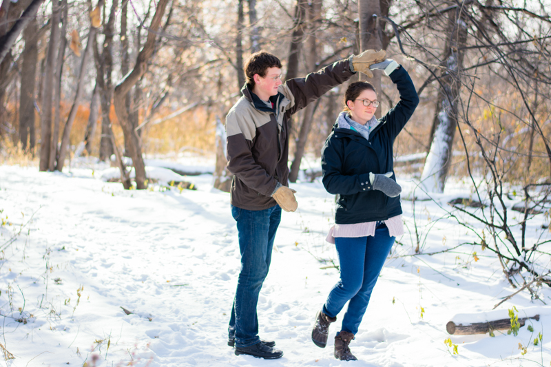 Couple Twirling in Lindenwood Park, Fargo North Dakota